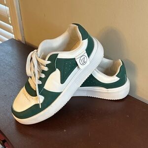 Kids Green and White Sneakers